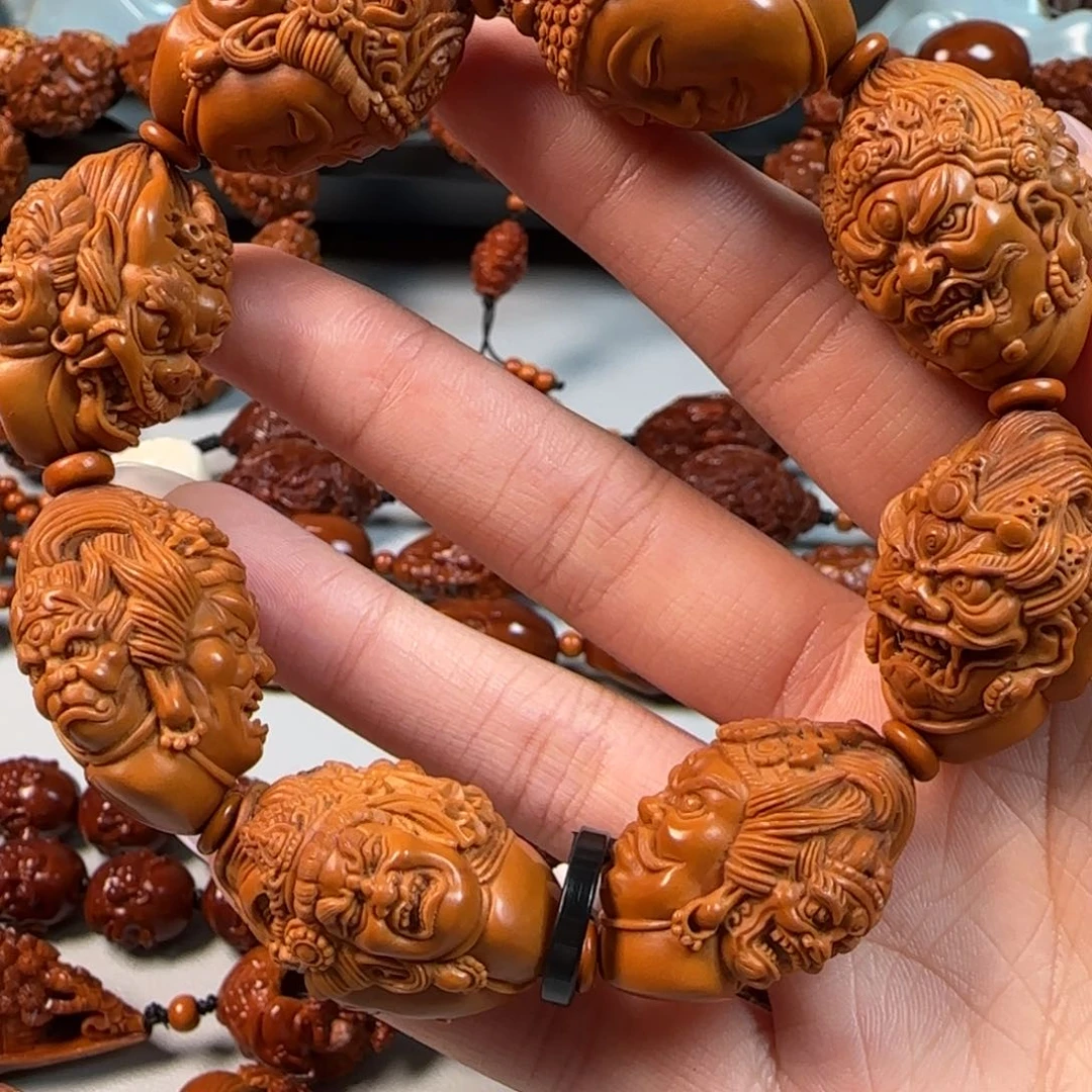 手串橄榄核水晶核三面佛手串