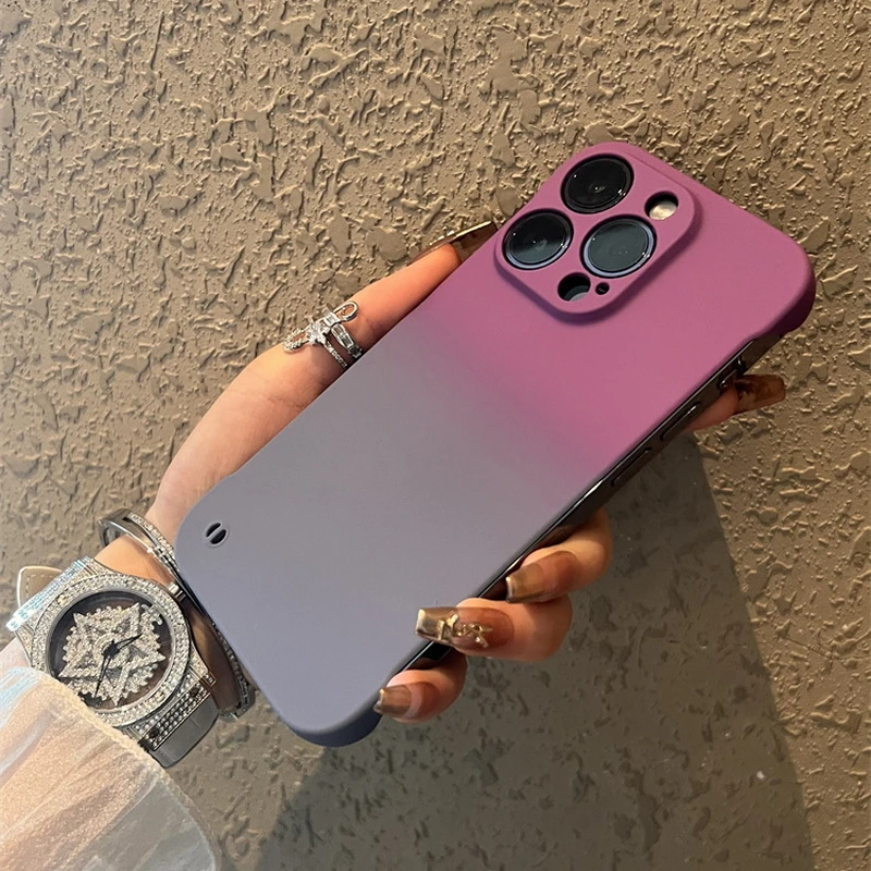 渐变晕染无边框苹果16promax手机壳潮牌iPhone15个性14简约132xrP