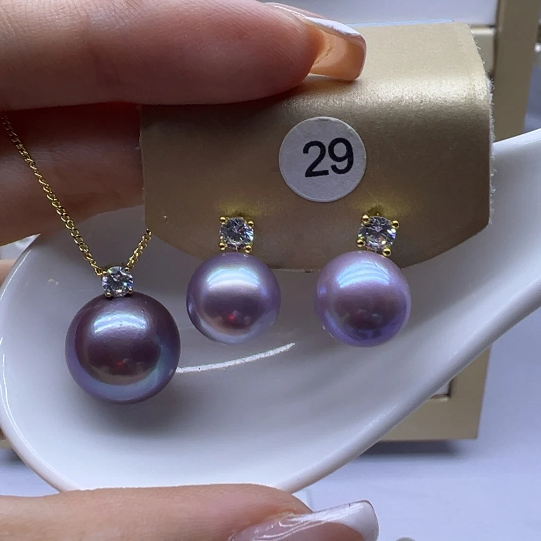 淡水珍珠18K金镶嵌吊坠(赠链)