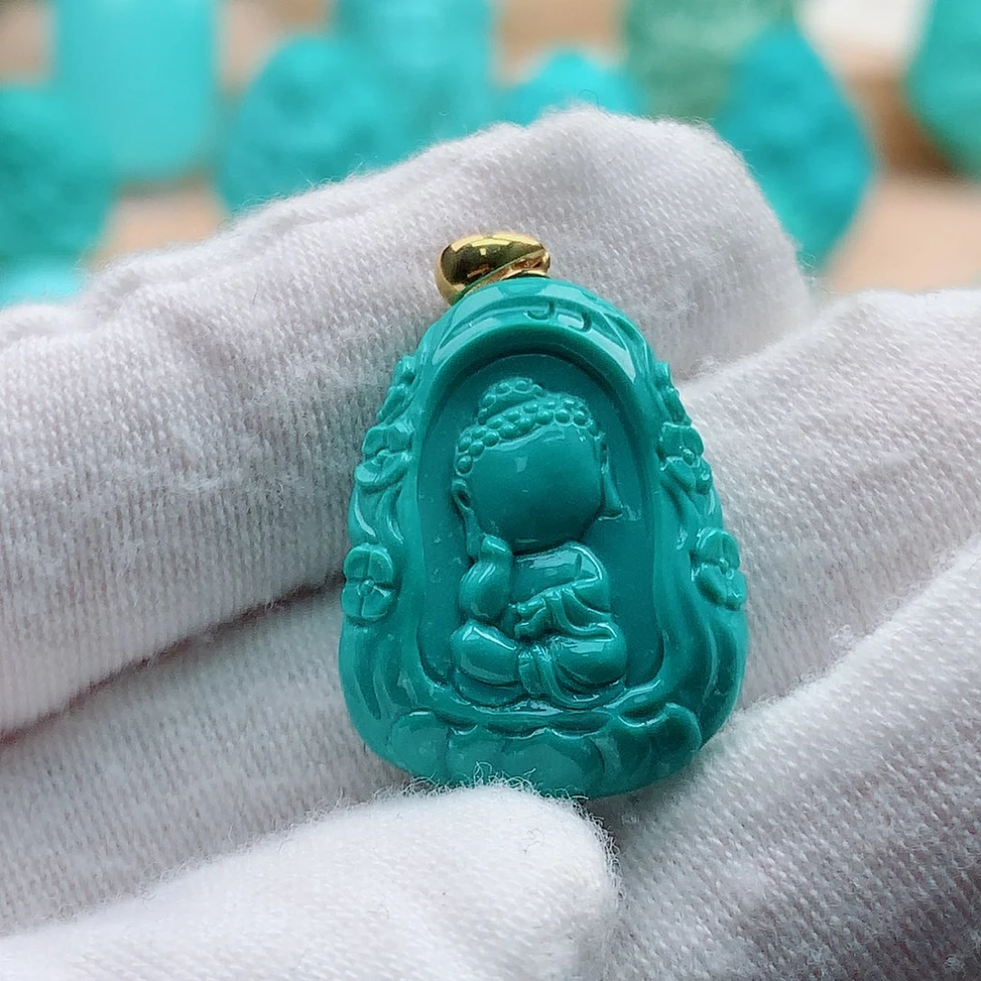 绿松石18K金镶嵌配饰