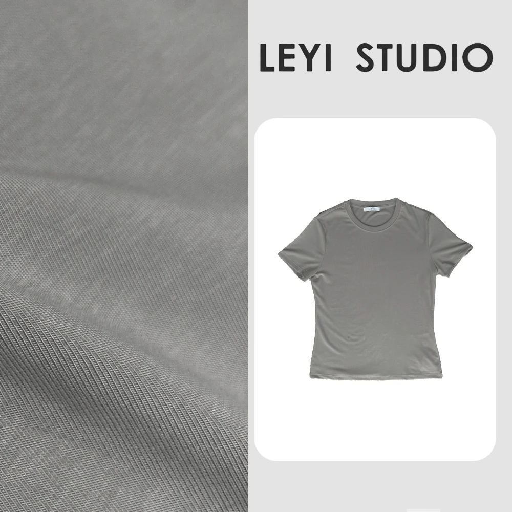 LEYI “舒服T”莱赛尔高品质软糯顺滑时尚百搭短袖T恤-414644