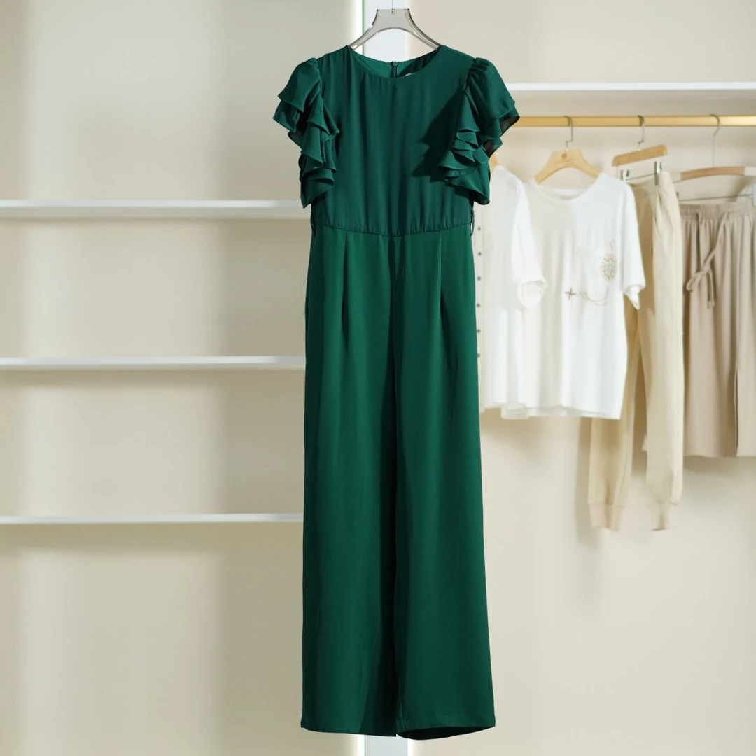 莉推荐【深圳原创】S478 女装夏气质高腰定制休闲连体裤绿色hb965