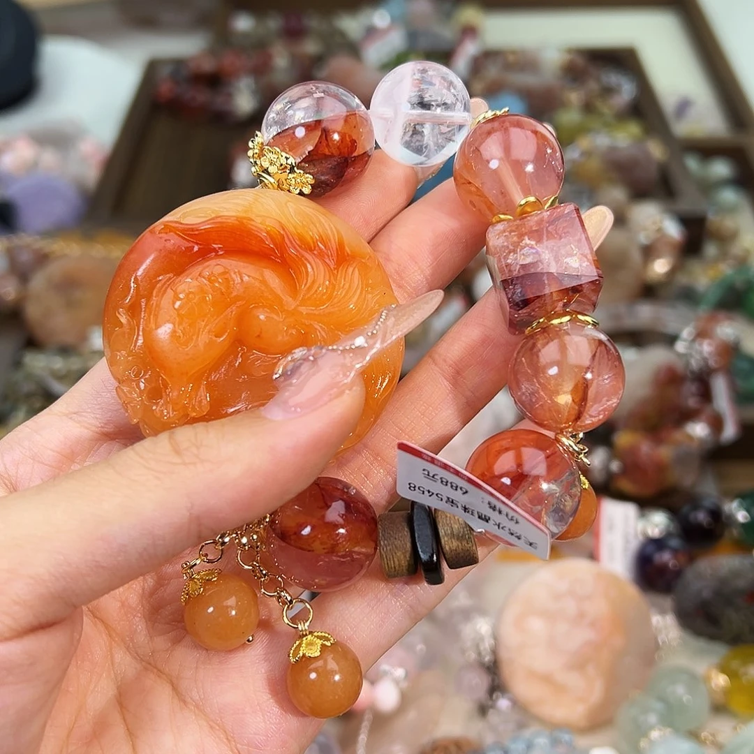 点***麻水晶合金手串水晶