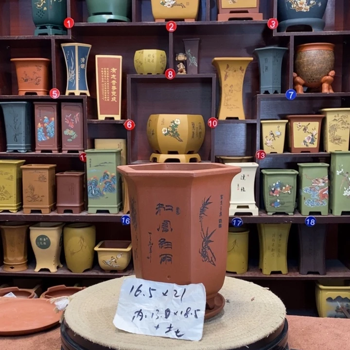 朱泥花盆紫砂作品