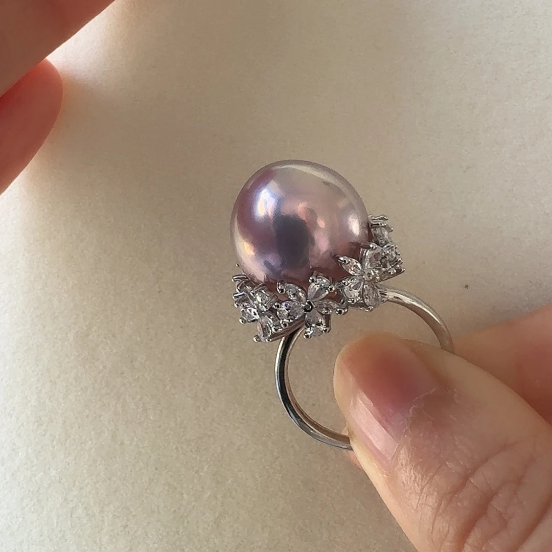 优***蓉戒指淡水珍珠银S925镶嵌