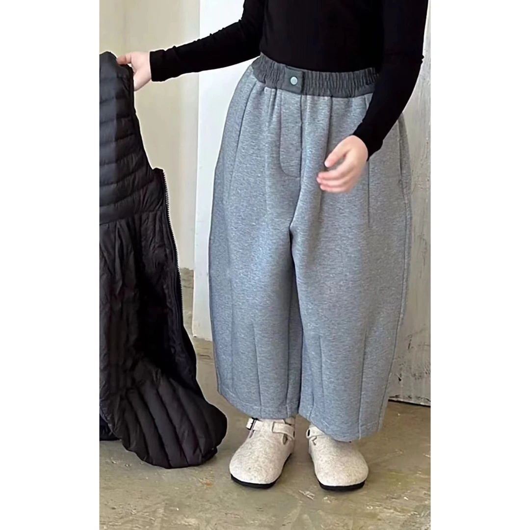 九九子【年货福利】韩国设计款亲子廓形直筒裤 K402