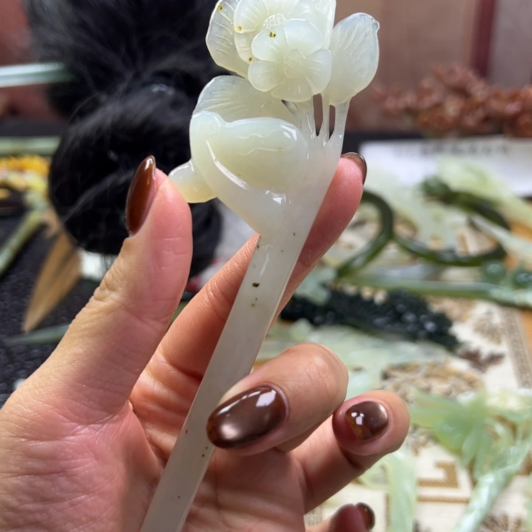 蛇纹石玉未镶嵌发簪