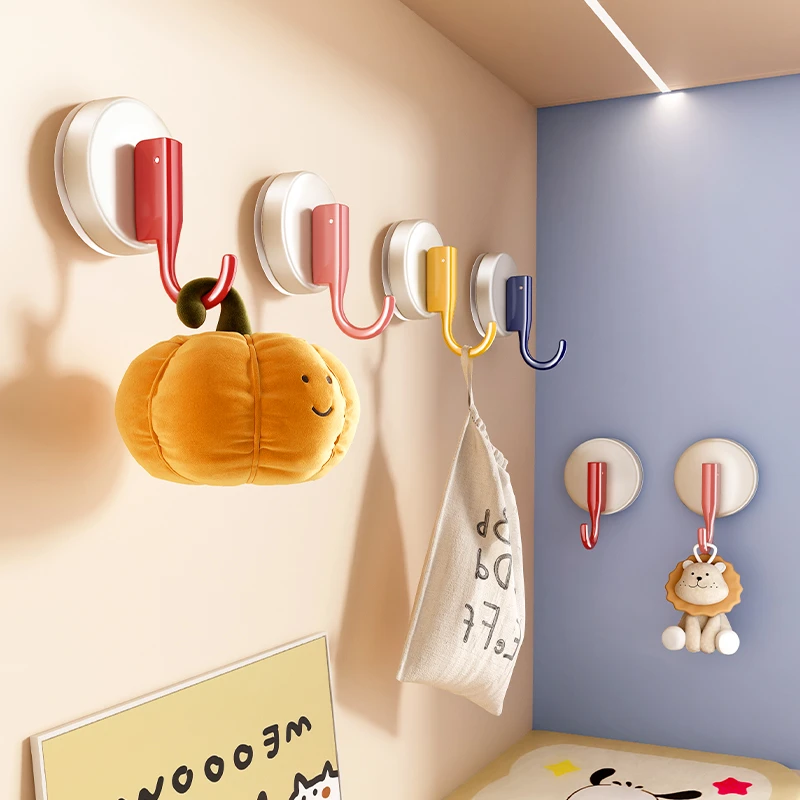 吸盘玄关挂钩强力承重粘胶免打孔入户门口放钥匙神器帽子置物粘贴