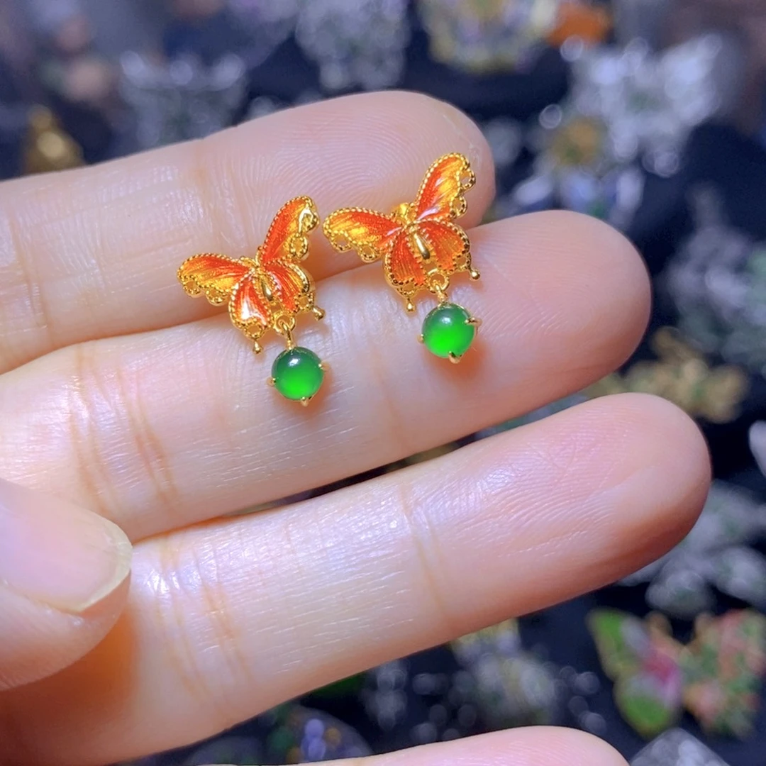 翡翠银S925镶嵌吊坠(不含链)天然翡翠
