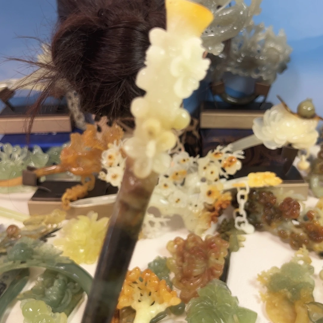 蛇纹石玉合金发饰