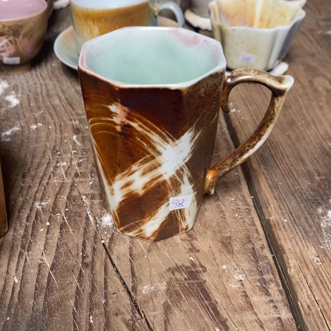 杯꧁****浪鬼柴烧 釉绘柴烧 杯