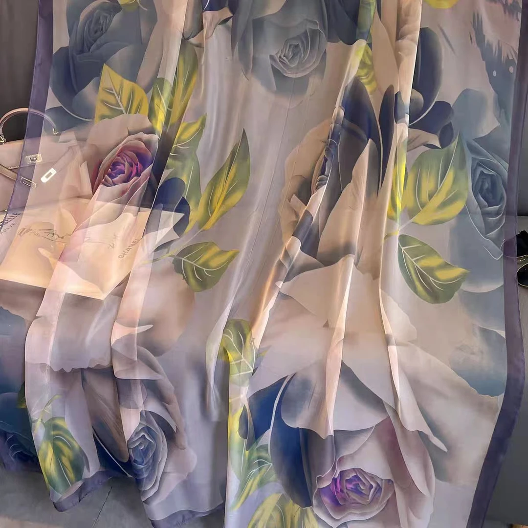 3月【绚丽玫瑰 】80*180女丝巾纱巾洋气时尚百搭春