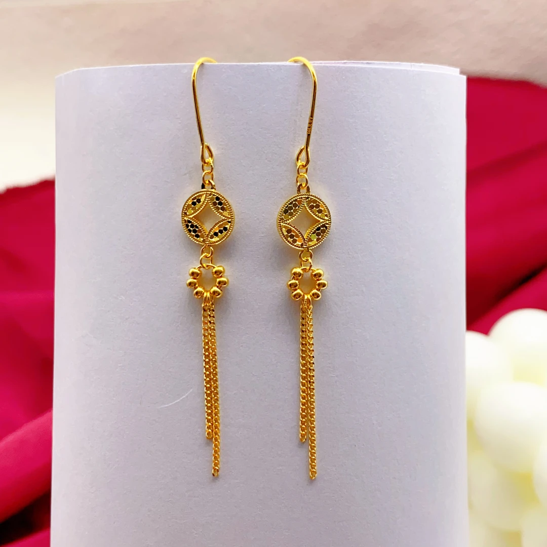 【木韵阁】足金999 黄金5G钱币耳钩时尚耳钩耳钉 2.64