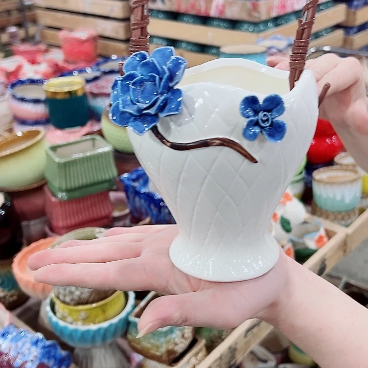 有孔，凑单福利满10元发货陶瓷多肉花盆！