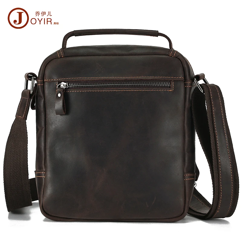 男士单肩斜挎包时尚真皮复古商务韩版头层牛皮多功能潮流竖款休闲