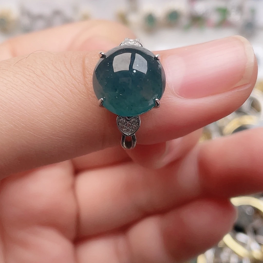 翡翠银S925镶嵌戒指