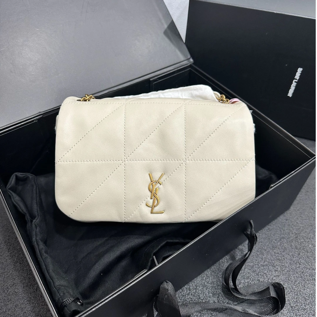 未使用 YSL/圣罗兰 壹所/YSL Jamie 肩带款 小号 白金 单肩斜挎包
