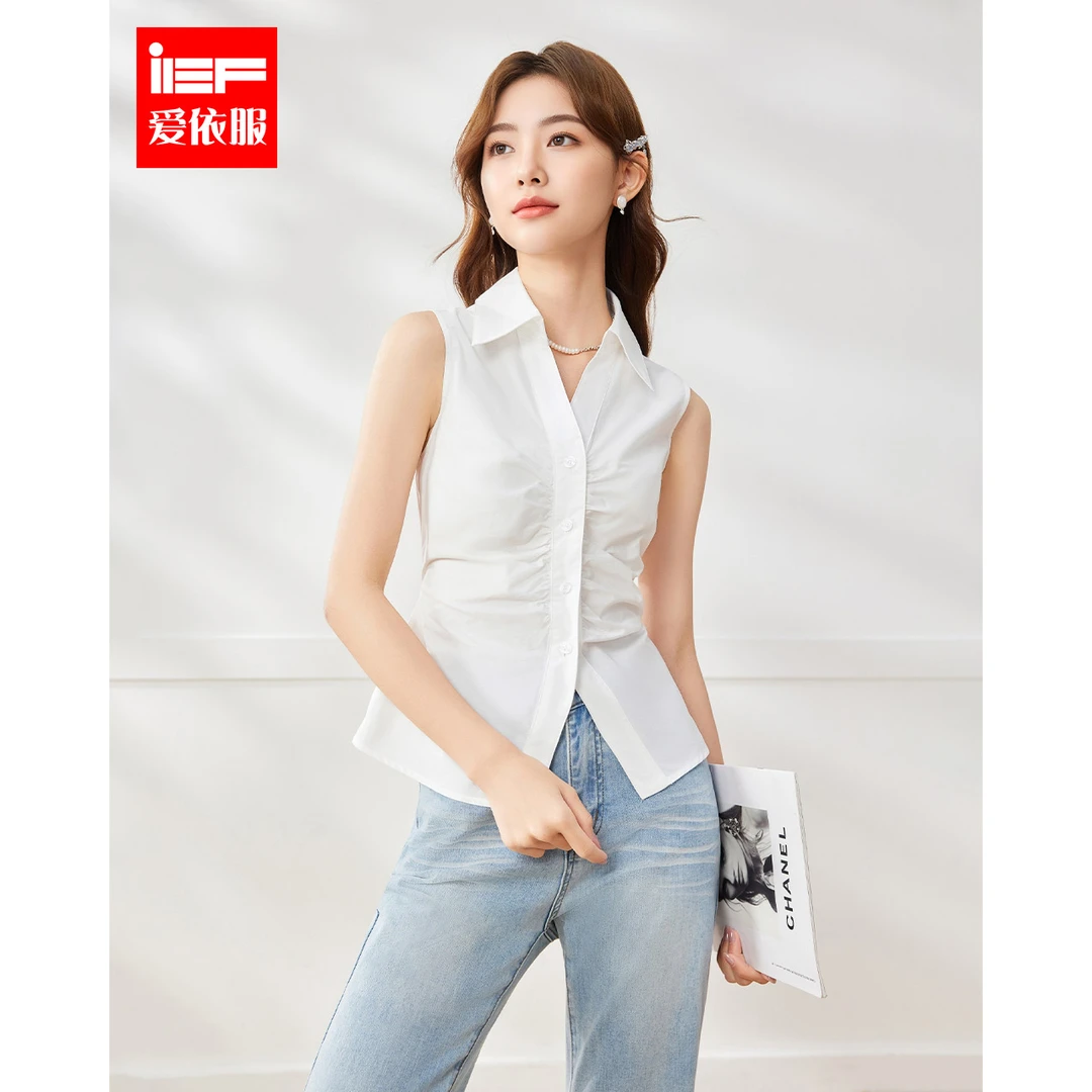 IEF/爱依服2025新款夏季梭织衬衣显瘦时尚百搭气质显白背心