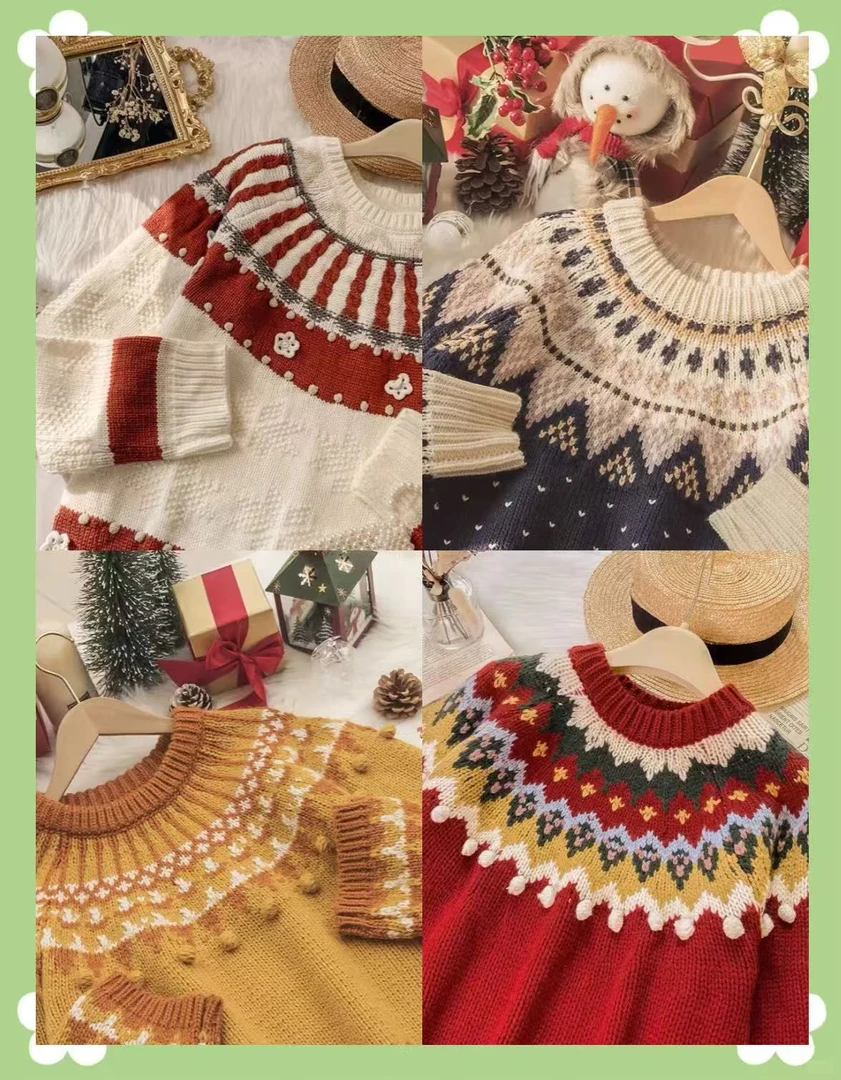 毛衣复古vintage春夏日制秋冬精品洋气懒人风格套头 直播间链接