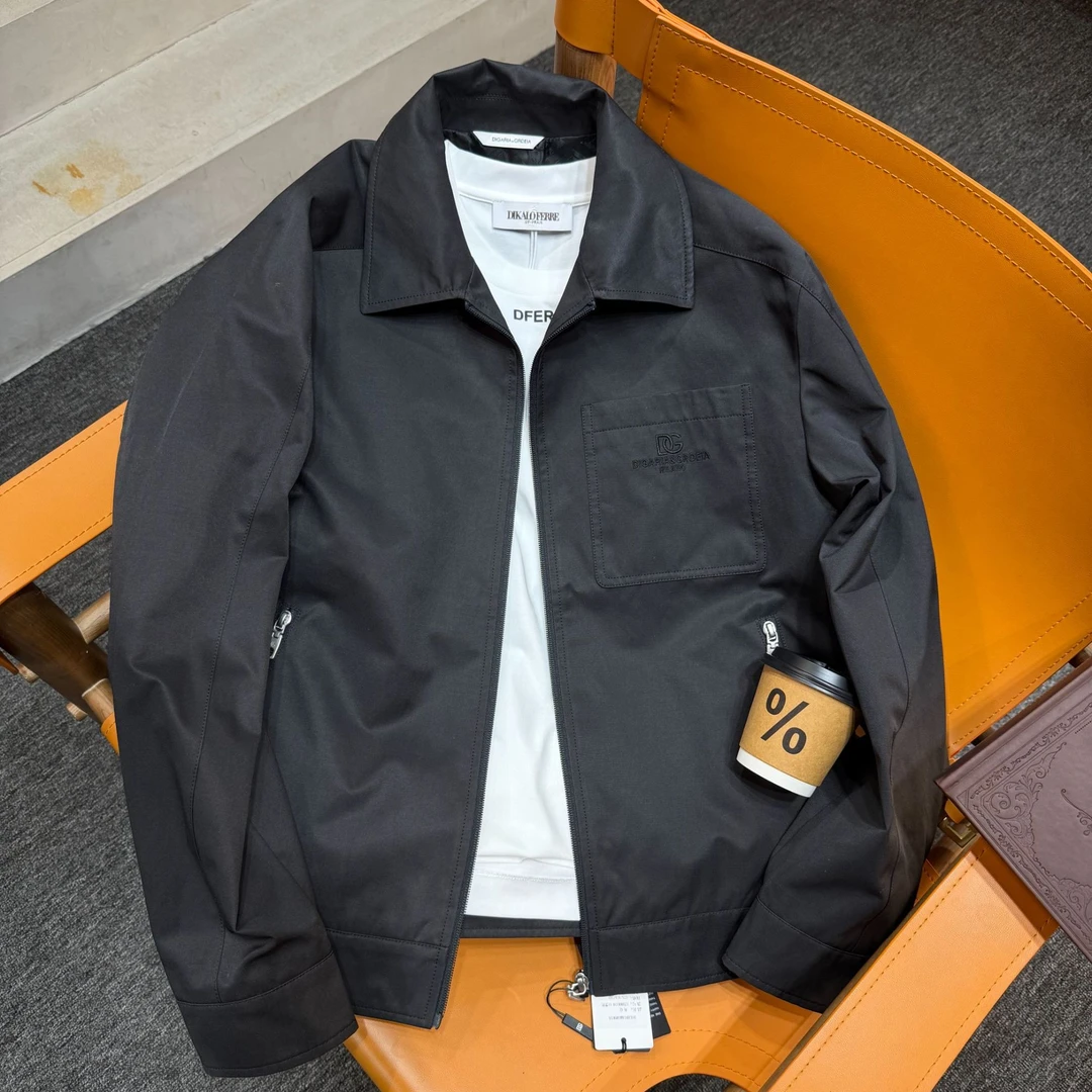 迪噶雅DG 12506K124-11秋季新款男士翻领夹克外套休闲时尚百搭