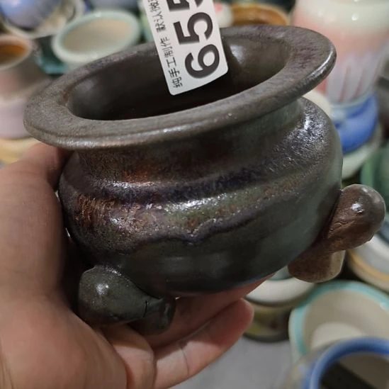 景德镇手工高温陶瓷：内8.5口高10微瑕