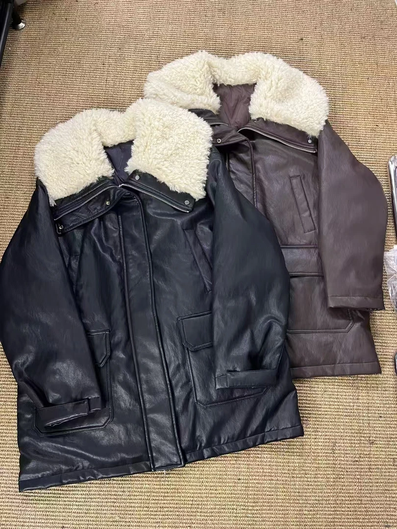 皮衣洋气韩版外套黑色皮夹克女2025冬季新款大翻领炸街机车服潮