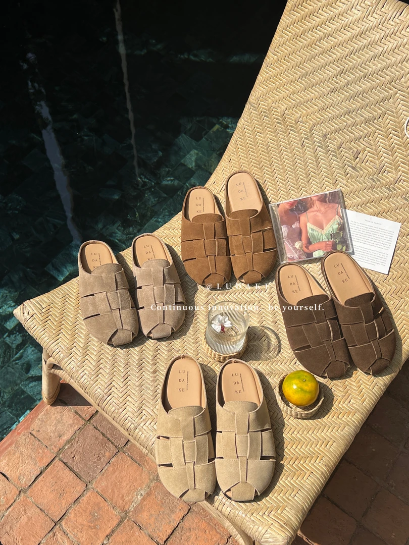 【NO退NO换】鑫燃KIKI 小众百搭设计感懒人包头拖 Z35-6 MDG （F）