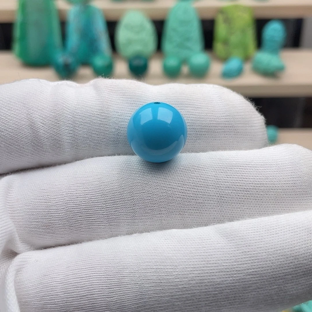 湖北月儿潭蓝料14mm圆珠