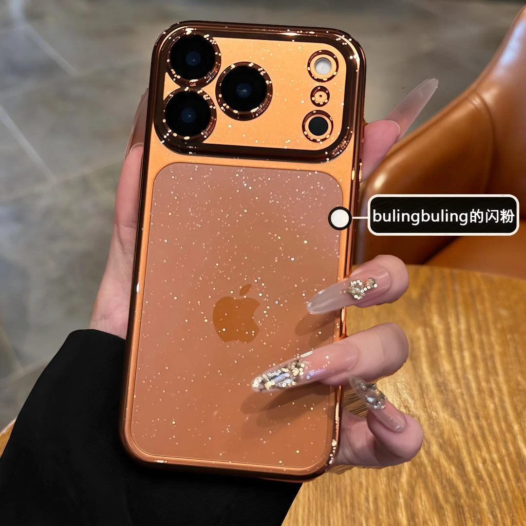 高级感星空闪粉适用苹果17promax手机壳新款iPhone17带镜头膜16女