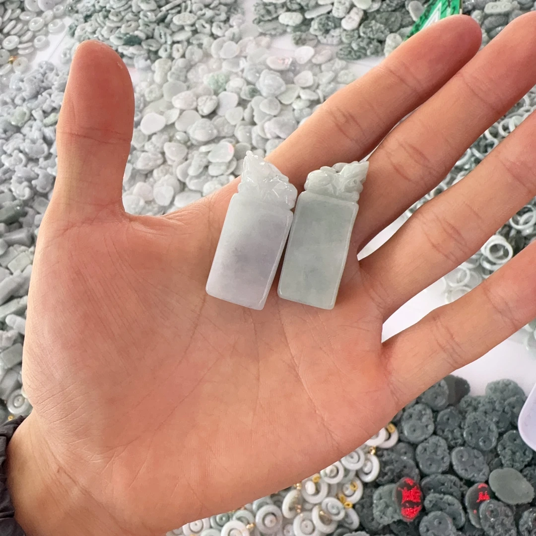 天然翡翠印章把件多样性发其一ly