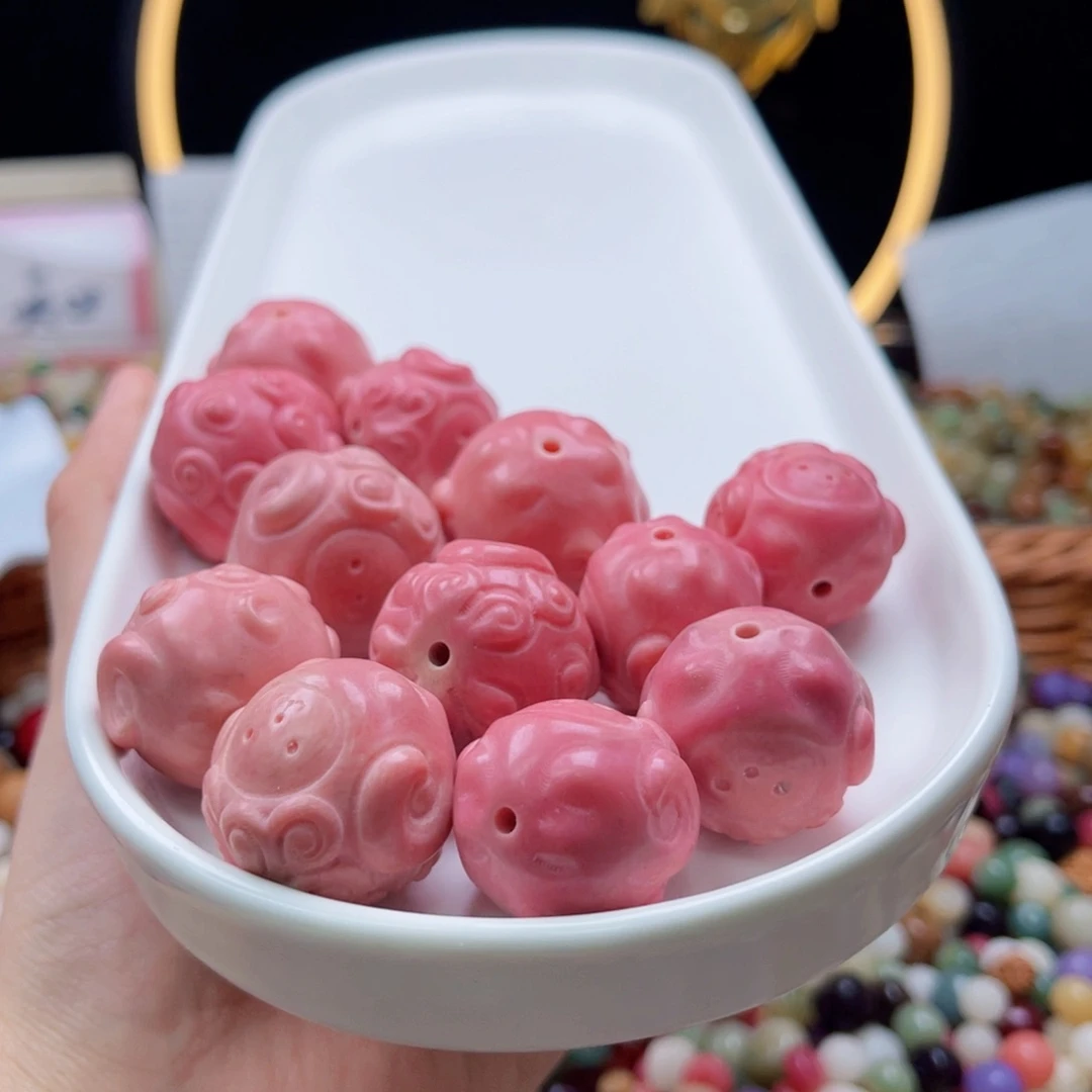 吊坠白玉菩提b23+mm/3颗象牙果粉羊头瑕