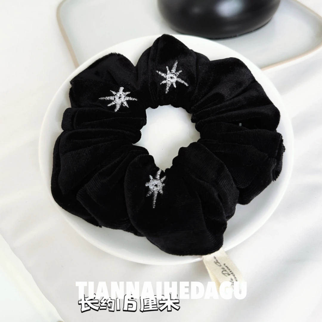 小芒星文艺百搭简约发圈 黑色发圈百搭清新头饰甜美女孩皮筋发饰