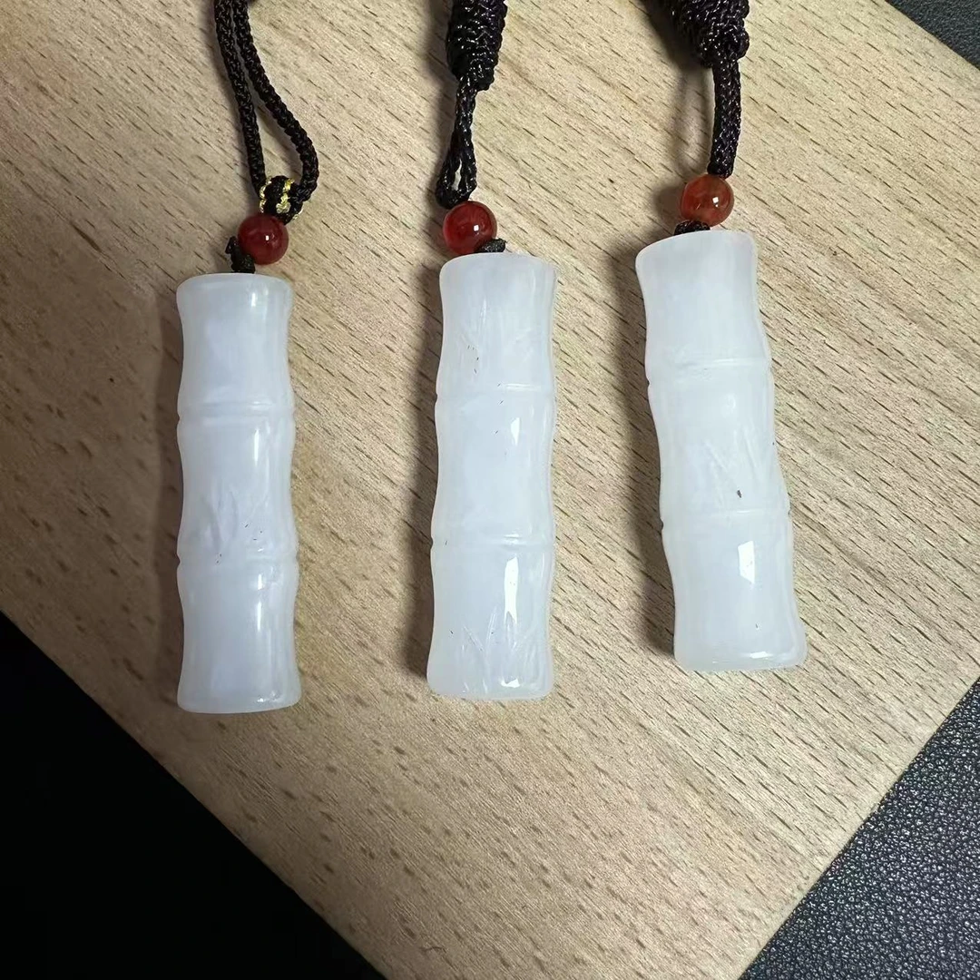 天然金丝玉竹节吊坠颜色多样性发货随机发其一