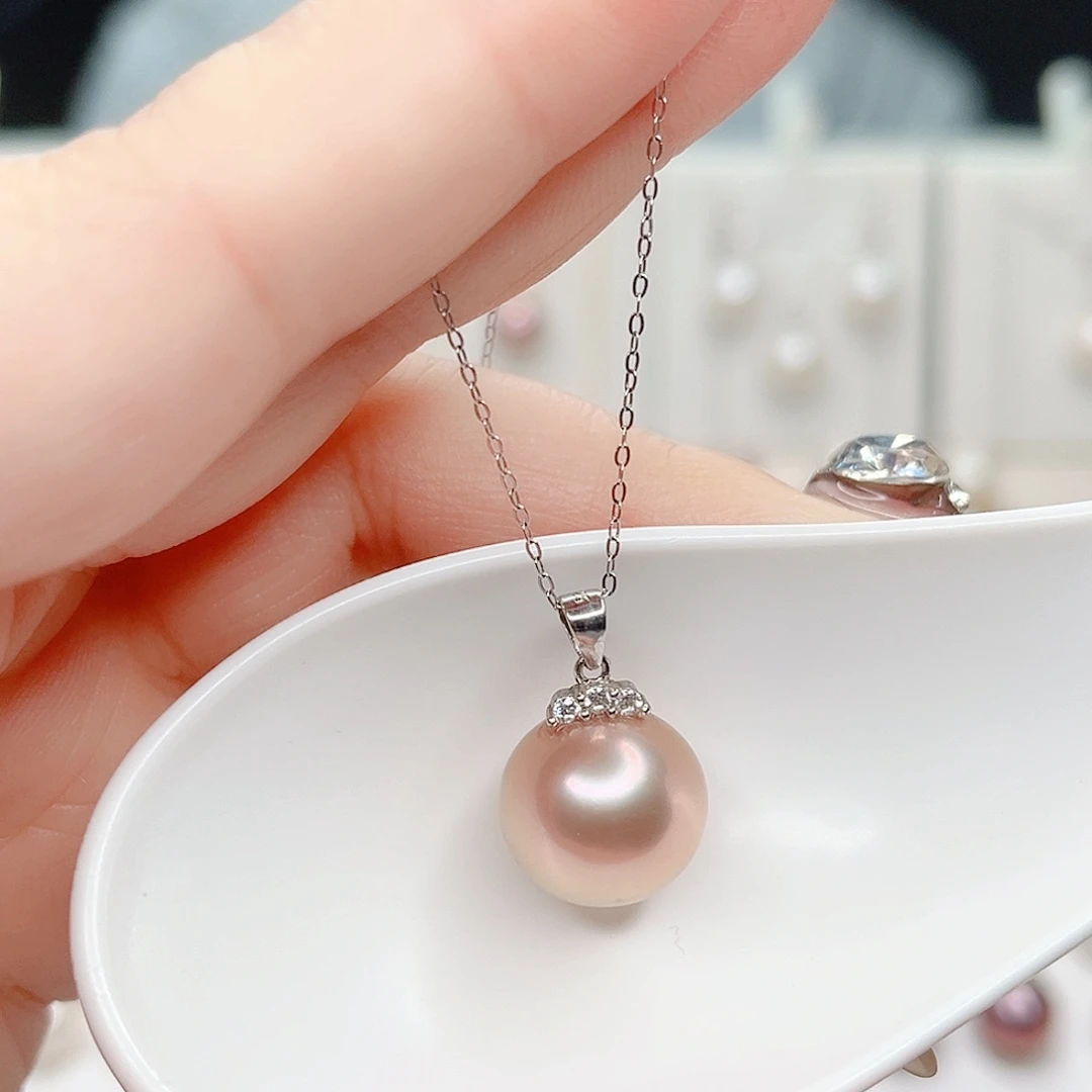 淡水珍珠银S925镶嵌吊坠(赠链)