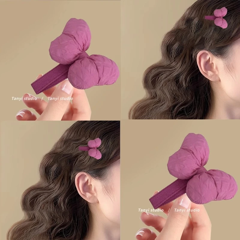 马卡龙胖胖蝴蝶结！甜美可爱！BB夹发绳发夹发卡发饰新款女盘发器