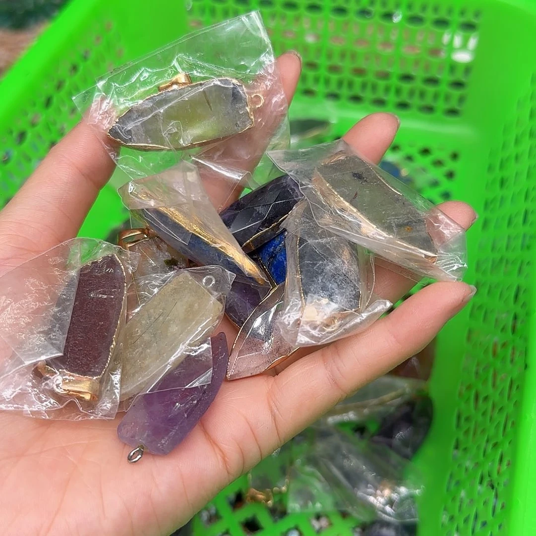 玛瑙/玉髓合金珠宝半成品吊坠一个不挑01