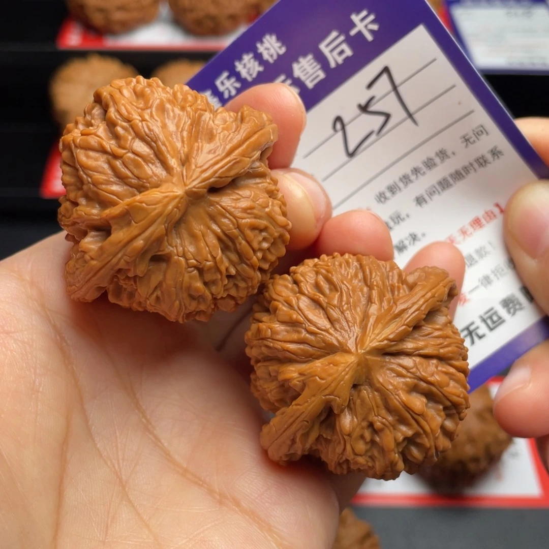 文玩核桃把件红皮白狮子44尺