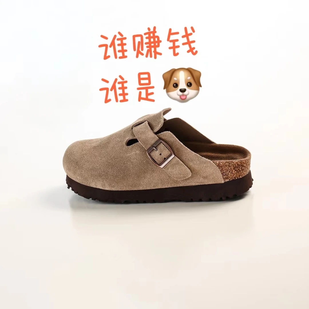 【软木勃肯厚底半包拖鞋】r2025新款春夏秋一脚蹬5厘米常厚底加