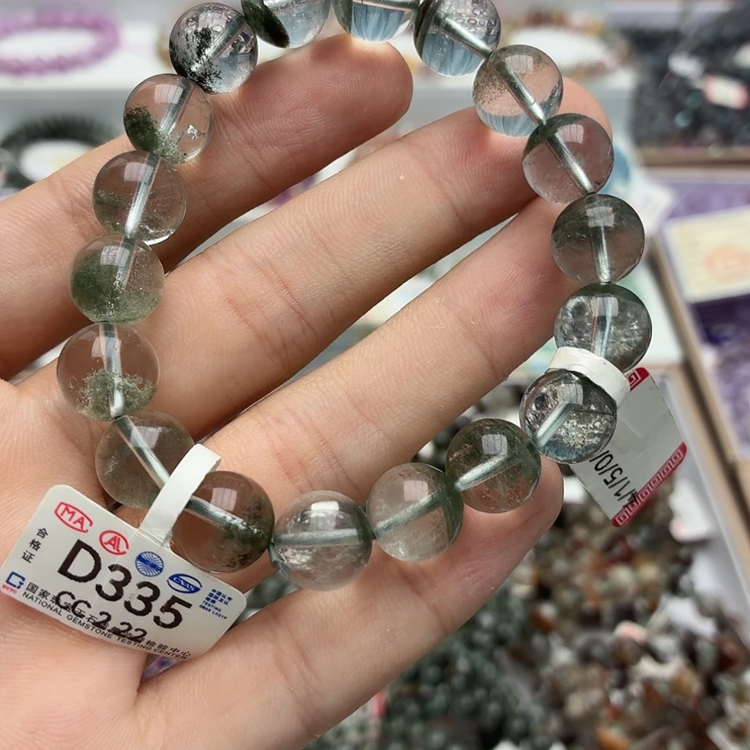 水晶手链未镶嵌D335绿幽灵11.4m