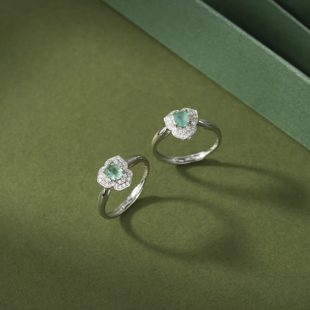 【云上叙】S925银祖母绿戒指-多样发其一-5*4mm-V54932-M（甄选）