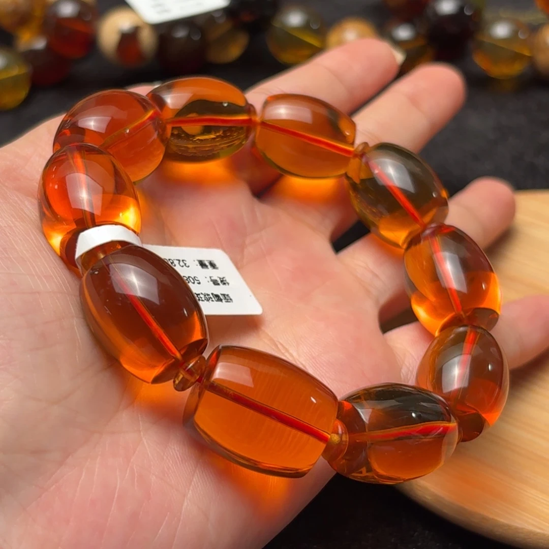 琥珀未镶嵌珠宝奇石15+mm牛血红茶