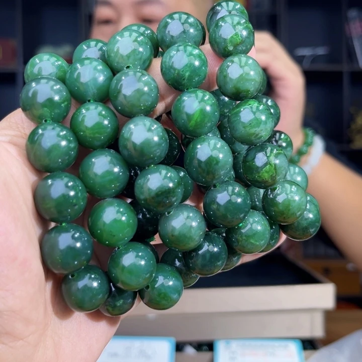 和田玉未镶嵌手串天然和田玉俄罗斯碧玉料卡16多样性发其一微瑕