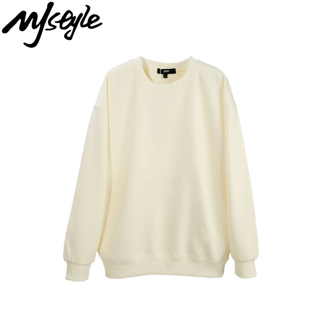 春季重磅纯棉圆领套头长袖卫衣简约休闲舒适百搭宽松慵懒内搭情侣