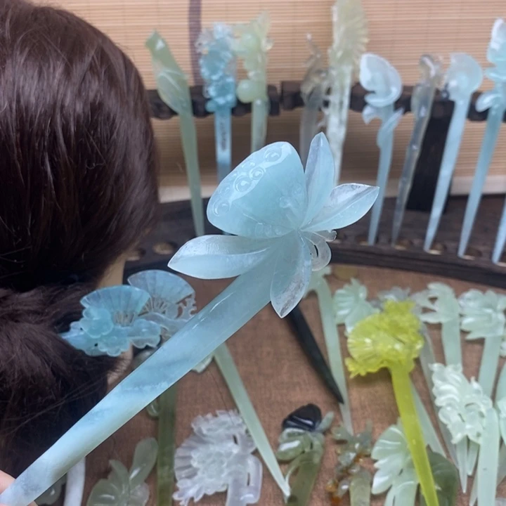 蛇纹石玉未镶嵌发饰