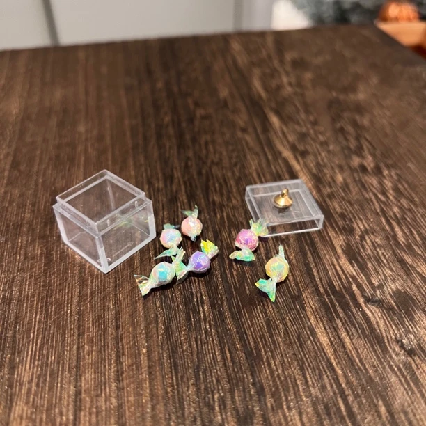 迷你千纸鹤手工糖果 娃娃屋微缩彩色糖果收纳罐 仿真食玩摆件
