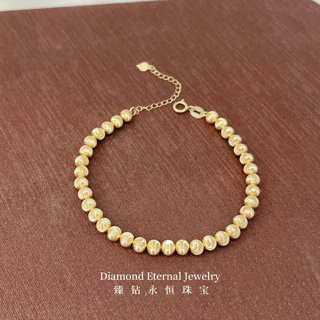 意大利进口18K金拉丝猫眼手链4MM气质轻奢时尚百搭