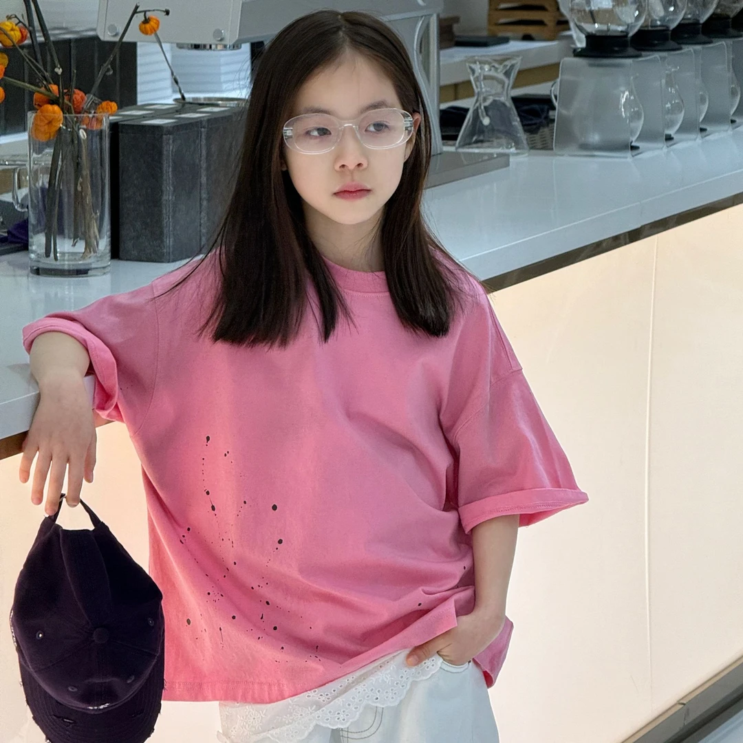 KIKIAND女童短袖T恤2025春季小女孩洋气韩范衣服儿童春装--Y99007