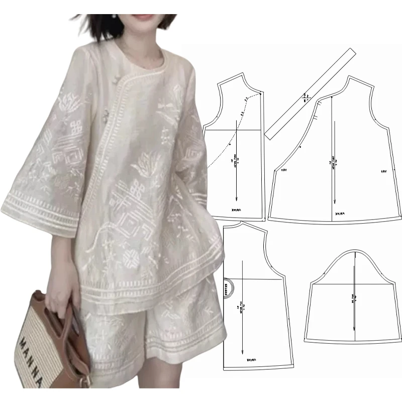 布期而制456纸样新款新中式套装做衣服服装裁剪图纸