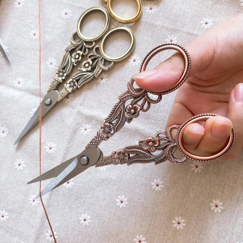 【复古水仙花剪刀】十字绣精致剪刀家用绣花剪线头 精品小剪刀