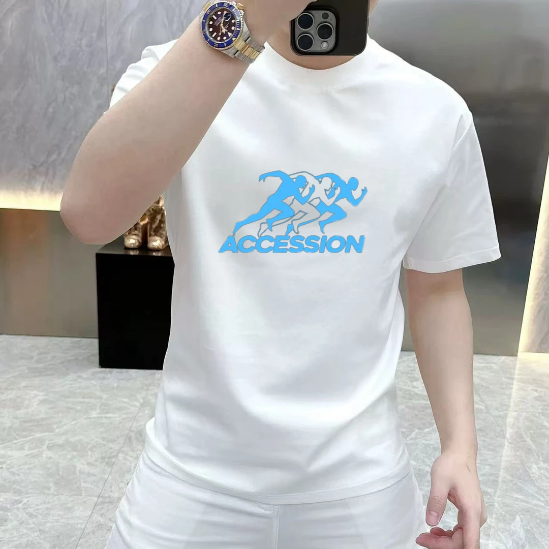 【高品质男装】2025新款潮流休闲短袖T恤简约设计感百搭上衣